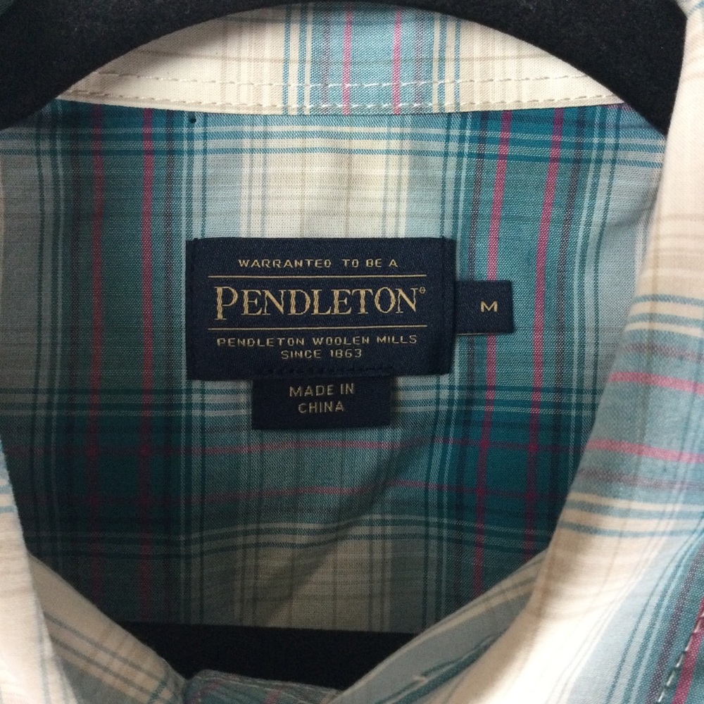 Pendleton Frontier Aqua Multi Plaid Snap Front Sh… - image 3